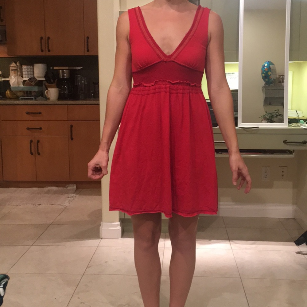 Free People red, cotton dress, very good condition